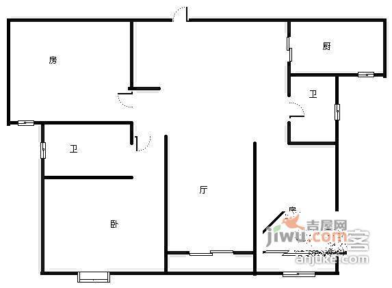 安信湖畔天地3室2厅2卫147㎡户型图