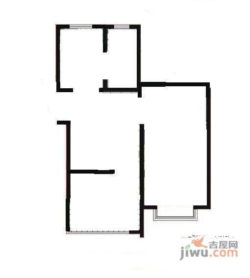 沪亭苑1室2厅1卫62㎡户型图