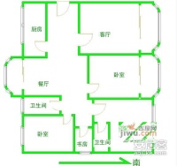 金阳怡景3室2厅2卫145㎡户型图