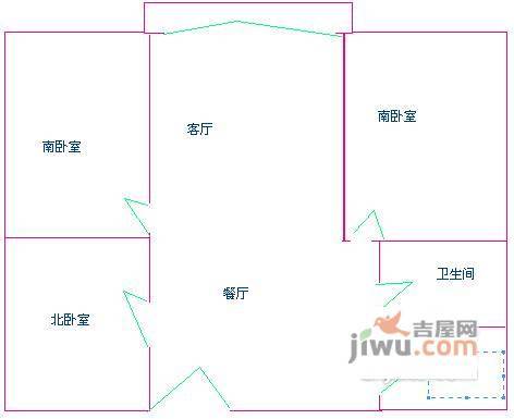 曹杨八村3室1厅1卫107㎡户型图