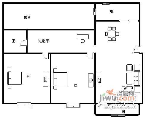 金沙江公寓5室2厅2卫户型图