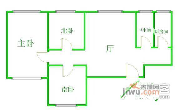 金沙江公寓3室1厅1卫94㎡户型图