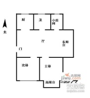 百花新村3室1厅1卫80㎡户型图