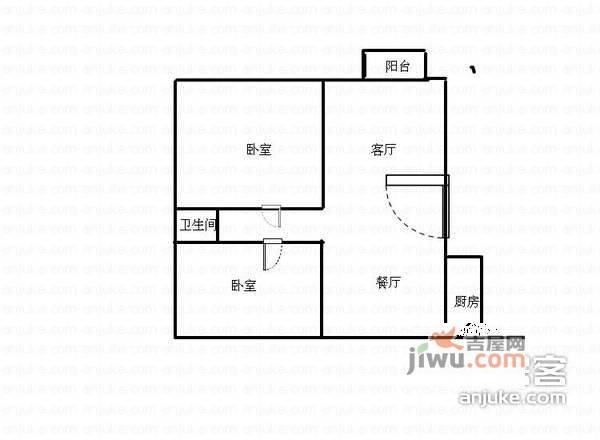 康桥月苑2室2厅1卫73㎡户型图