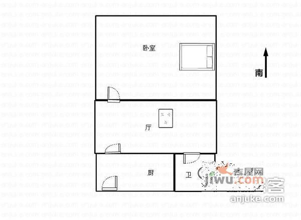 长城小区1室1厅1卫42㎡户型图