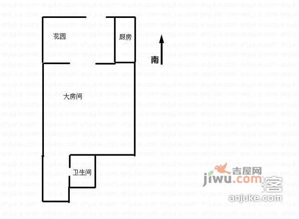 静安别墅1室1厅1卫41㎡户型图