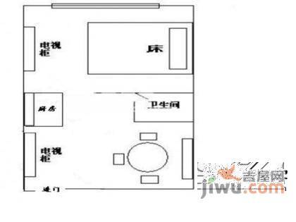 骏豪国际1室2厅1卫54㎡户型图