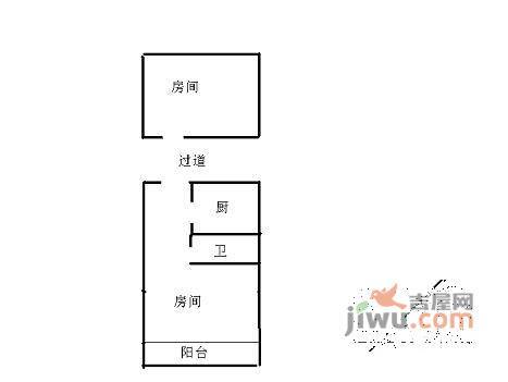 市明新村1室0厅1卫户型图