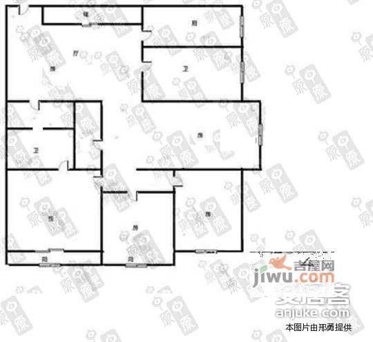 合虹公寓4室2厅2卫158㎡户型图