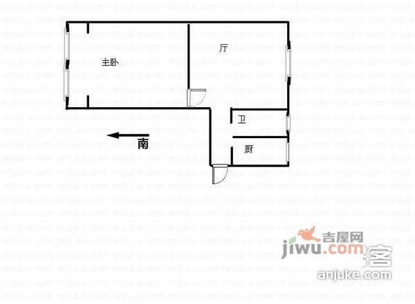 新丰家园1室1厅1卫55㎡户型图