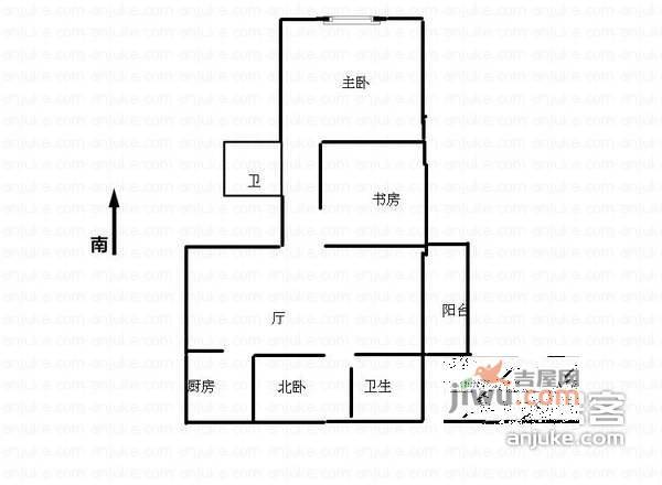 振兴公寓1室1厅1卫50㎡户型图