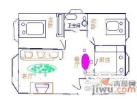 解放三区2室1厅1卫70㎡户型图