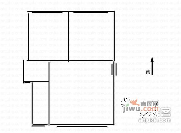 江海花园2室1厅1卫86㎡户型图