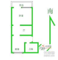 新泾三村1室1厅1卫51㎡户型图