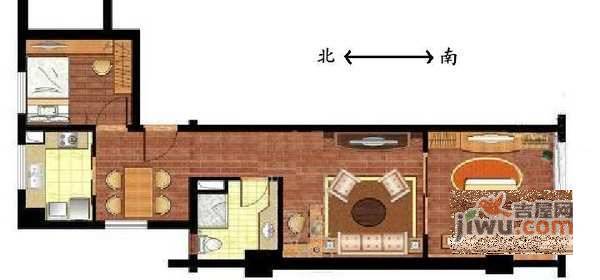 衡辰公寓2室1厅1卫82㎡户型图