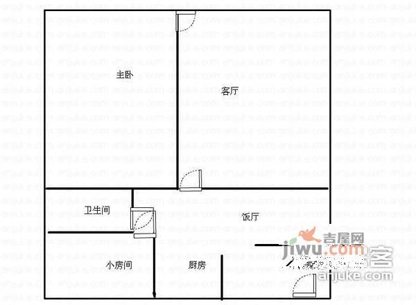 东镇小区2室2厅1卫80㎡户型图