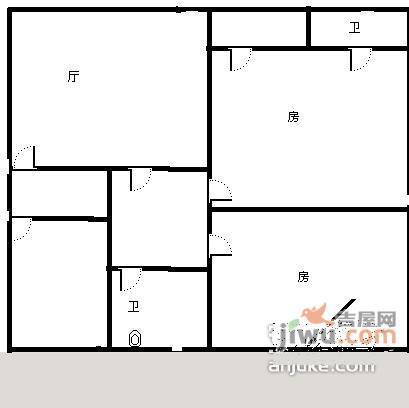 宣化路149号小区2室2厅1卫95㎡户型图