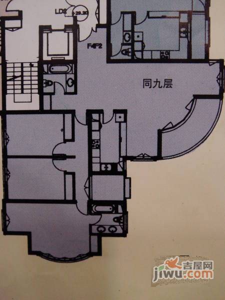 鹿特丹花园3室2厅2卫180㎡户型图