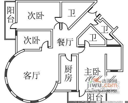 伦敦广场3室2厅3卫267㎡户型图