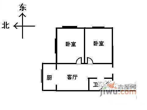 永清一村2室1厅1卫57㎡户型图