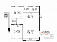 海江公寓2室2厅2卫103㎡户型图