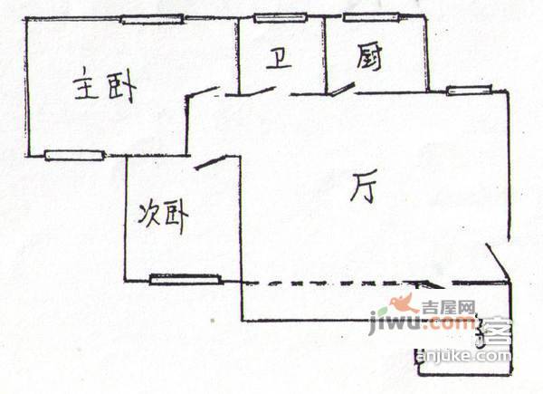 宝山十村3室1厅1卫99㎡户型图