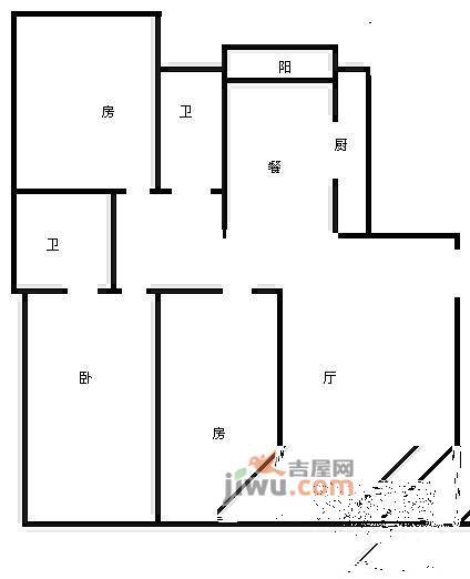 共富四村富成园3室2厅2卫141㎡户型图