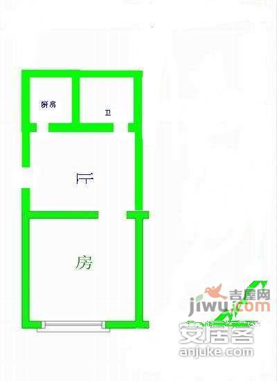 淞南六村1室1厅1卫51㎡户型图