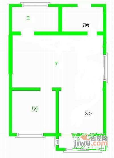 淞南六村2室1厅1卫74㎡户型图