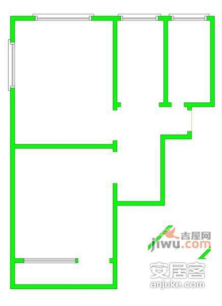 泗溏三村2室0厅1卫50㎡户型图