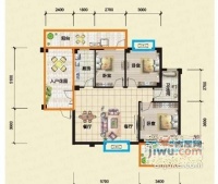 上海国际钢铁服务业中心3室2厅1卫92㎡户型图
