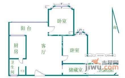 上海国际钢铁服务业中心2室2厅1卫82㎡户型图