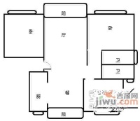 行知家园3室2厅2卫156㎡户型图