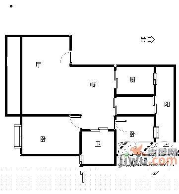 新空间家园2室2厅1卫103㎡户型图