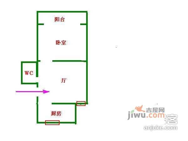 南洋苑1室1厅1卫52㎡户型图