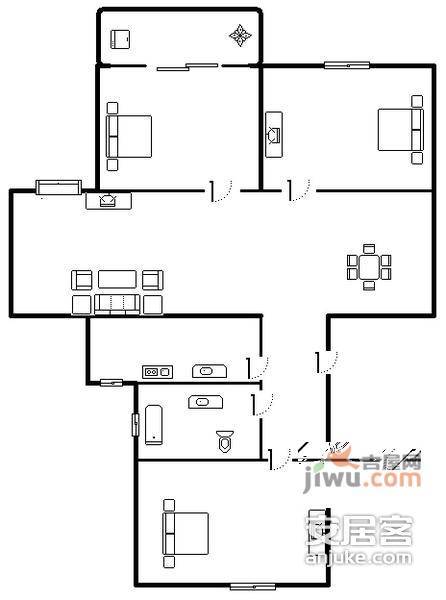 南洋苑3室2厅1卫81㎡户型图