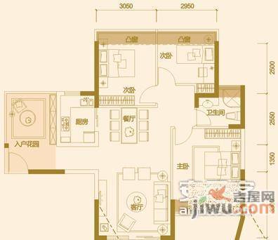 碧水龙庭3室2厅2卫104㎡户型图