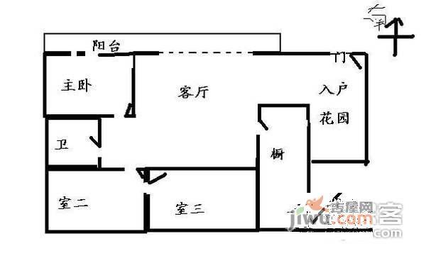 碧水龙庭3室2厅1卫110㎡户型图