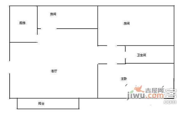 碧水龙庭2室1厅1卫74㎡户型图