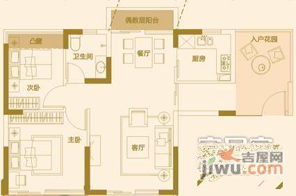 碧水龙庭3室2厅2卫104㎡户型图