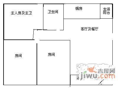 碧水龙庭3室2厅1卫110㎡户型图