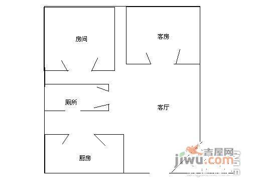 鸿景园2室2厅1卫84㎡户型图