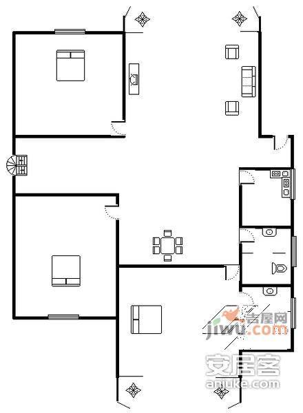 鸿景园3室2厅2卫147㎡户型图