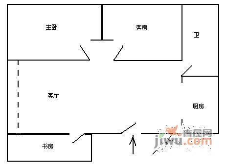 福中福社区3室2厅1卫104㎡户型图