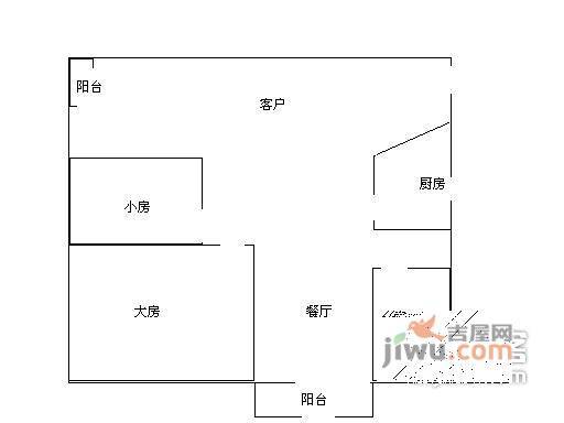 南岭花园2室2厅1卫80㎡户型图