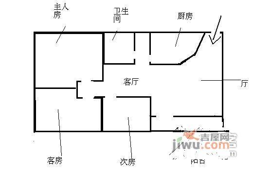 南岭花园3室2厅2卫户型图