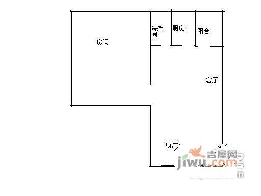 鸿隆1071室1厅1卫48㎡户型图