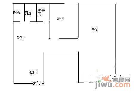 鸿隆1073室2厅1卫102㎡户型图