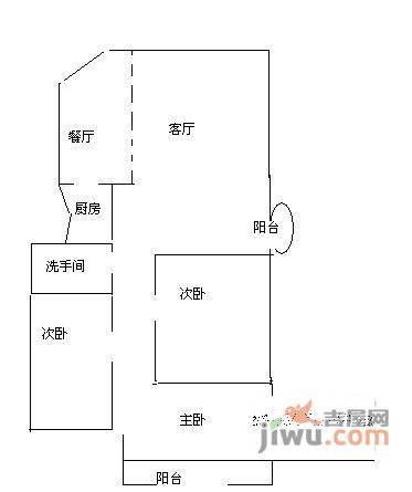 园岭新村3室2厅1卫86㎡户型图