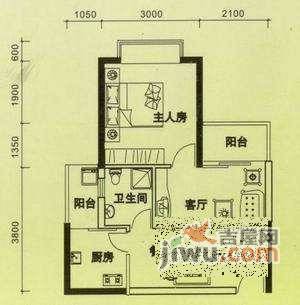 锦绣江南1室0厅1卫38㎡户型图